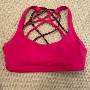Hot Pink Lululemon sports bra size 2